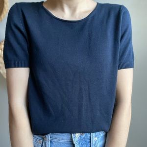 Brooks Brothers Navy short sleeve knit top